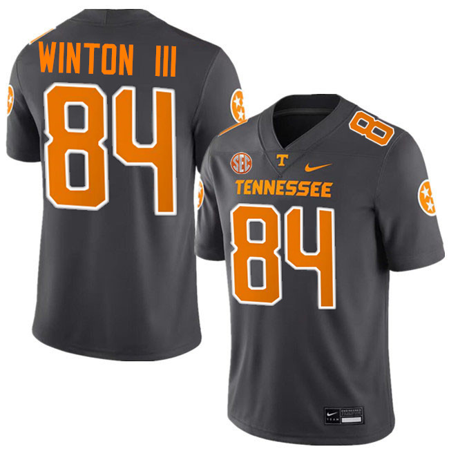 #84 Tommy Winton III UT Vols Jerseys,Tennessee Volunteers College Football Jerseys Stitched-Smoke Gr